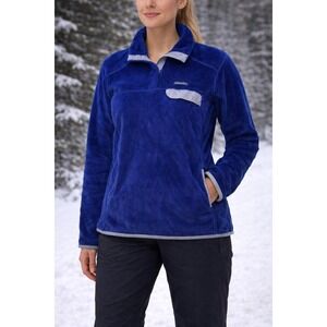 Patagonia Synchilla Fleece Snap T Pullover Jacket Royal Blue Women's Medium